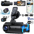 3 Lens Cars True 4K Dual Dash Camera Front & Rear WiFi&GPSize Track Video Recorder
