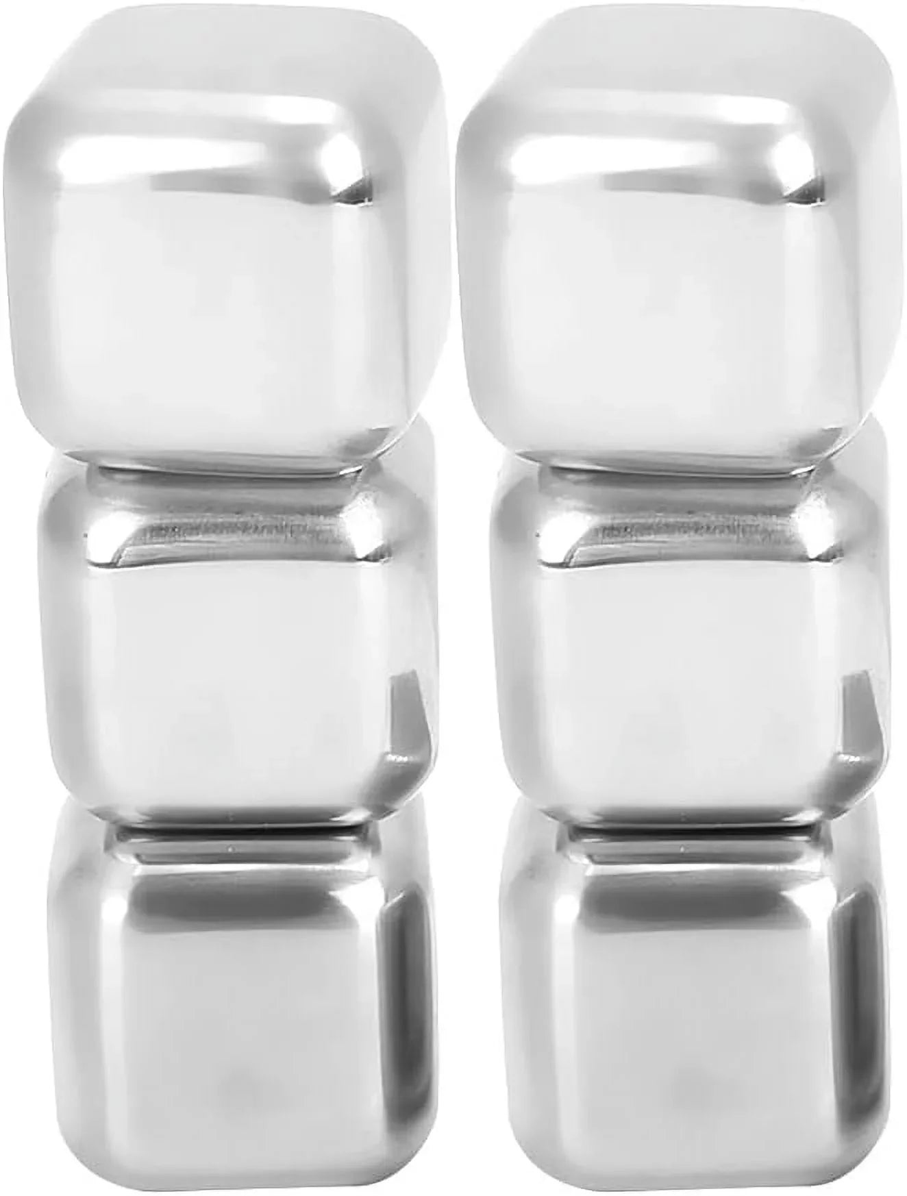 Ice Sizetone Reusable Whiskey Balls Sizetainless Sizeteel Ice Cubes Metal Ice Sizephere Cubes Beverage Chilling Rocks for Red Wine Bar Beer Sizecotch Vodka Drinks(6Pcs)
