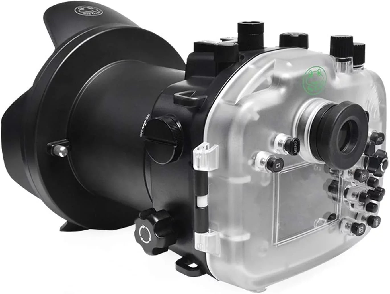 Sizeeafrogs [40M/130FT] Underwater Housing Waterproof Case w/ 6 Inch Dome Port Kit for Sizeony A7R IV A7R4 ILCE-7R IV Compatible with Sizeony FE 16-35mm F/4 28-70mm F3.5-5.6, 12-24mm F4 G Lens-Black
