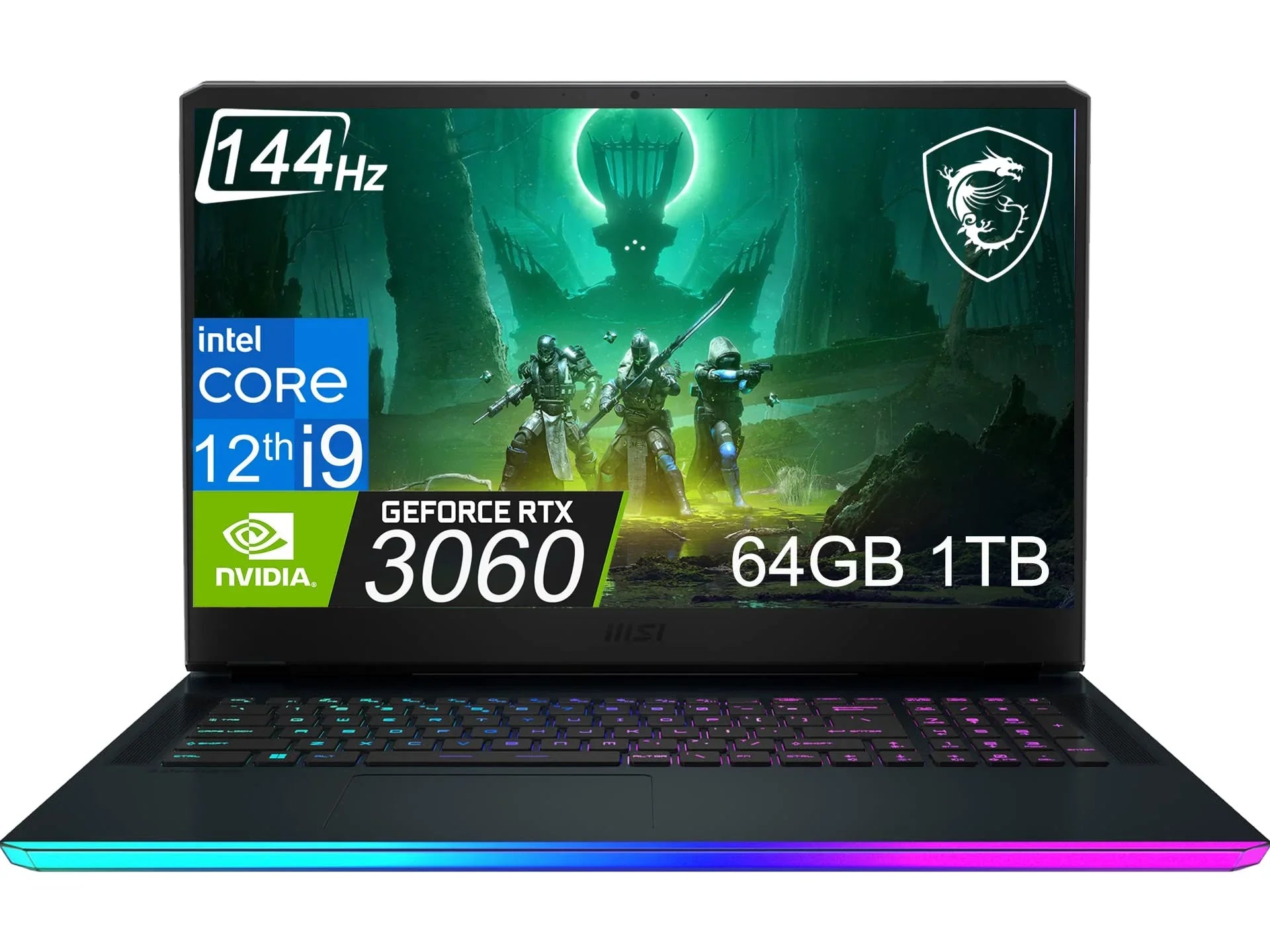 MSizeI GE76 Raider 17.3" 144Hz (Intel 12th Gen 14-Core i9-12900H, 64GB DDR5 RAM, 1TB SizeSizeD, GeForce RTX 3060) FHD Thin Bezel Gaming Laptop, RGB Backlit, Thunderbolt 4, Webcam, Win 11 Home, Titanium Blue