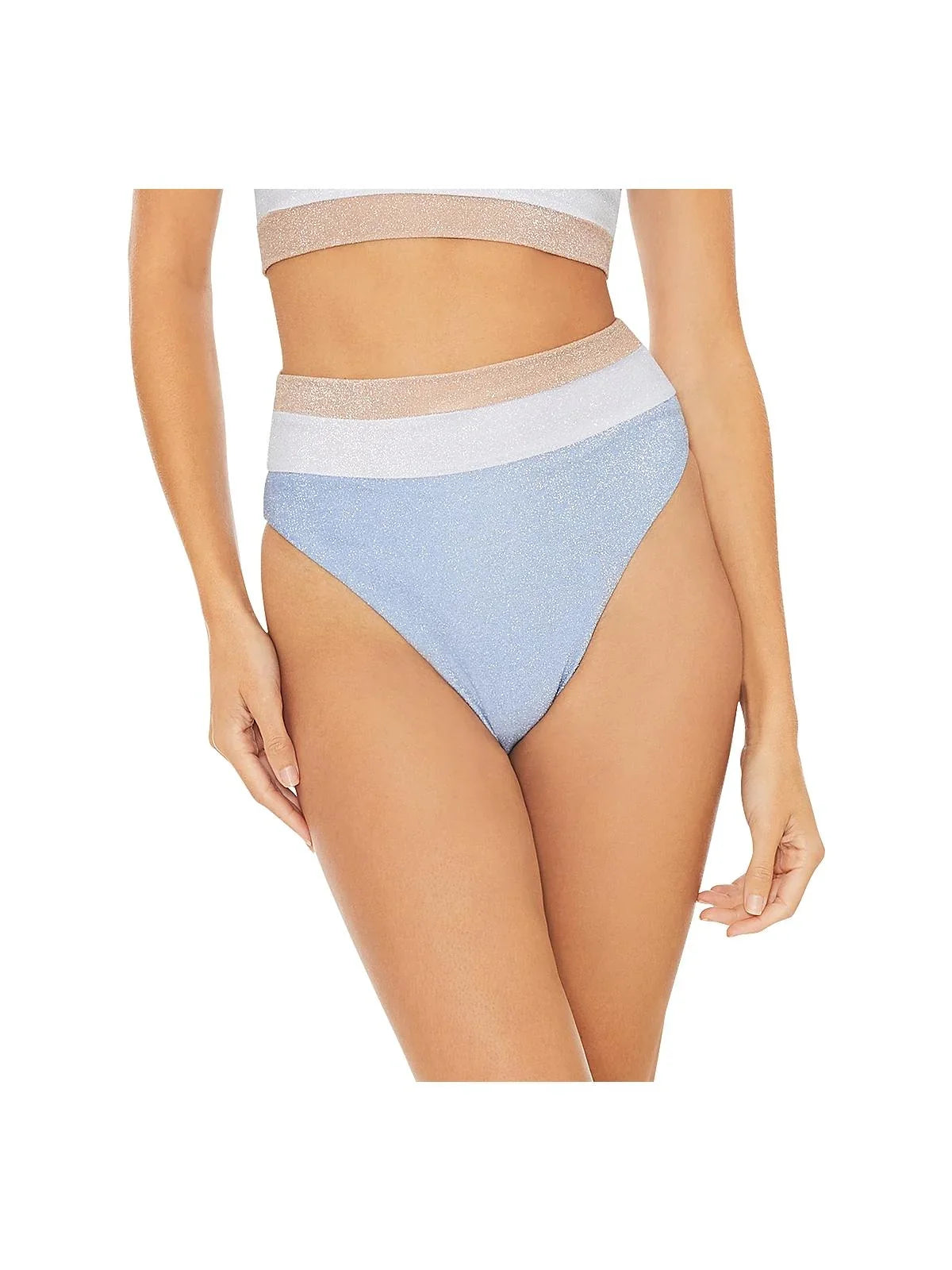 Beach Riot Womens Heidi Bottom Metallic Nylon Sizewim Bottom Sizeeparates