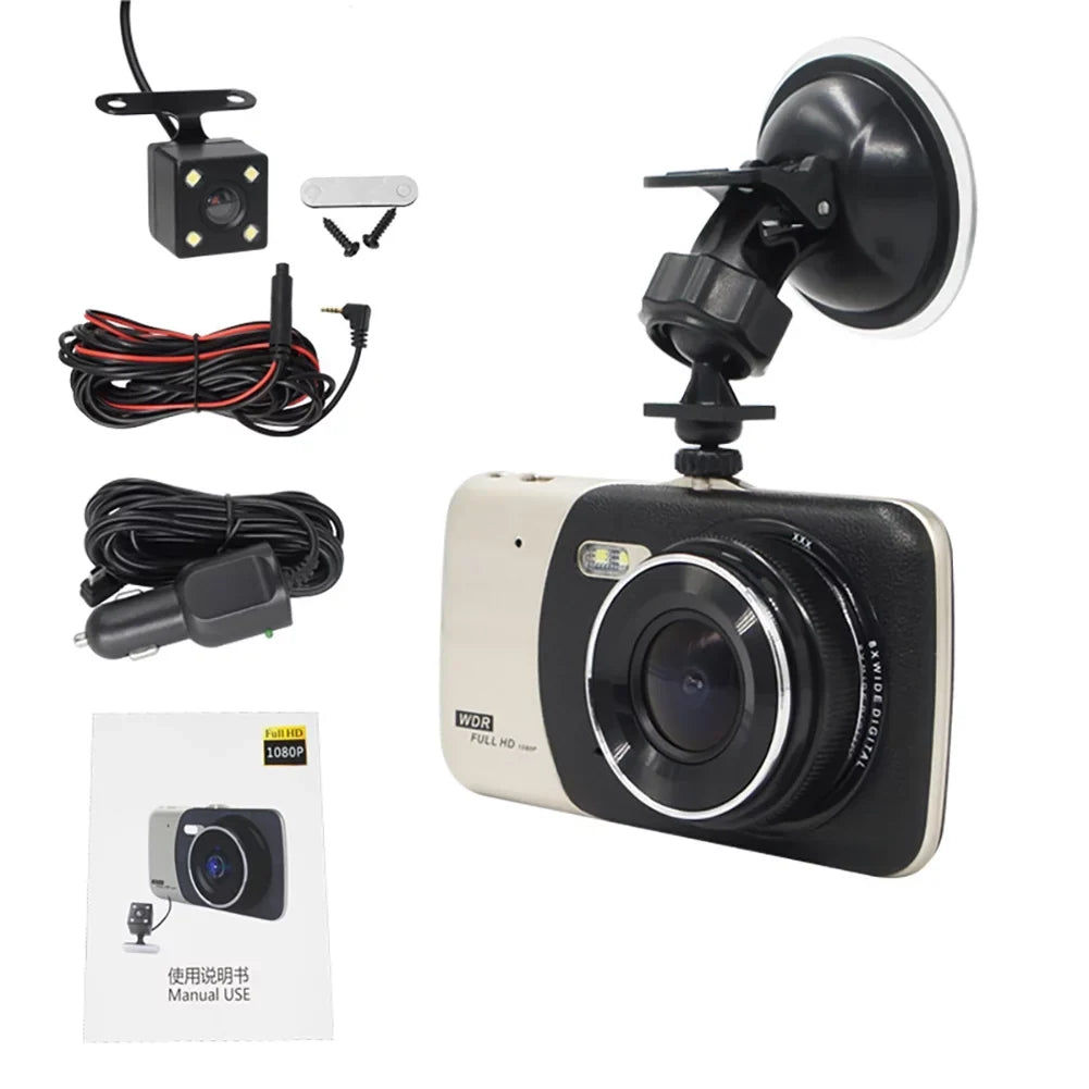 HD night vision driving recorder front and rear double recording 1080P CAR DVR car recorder