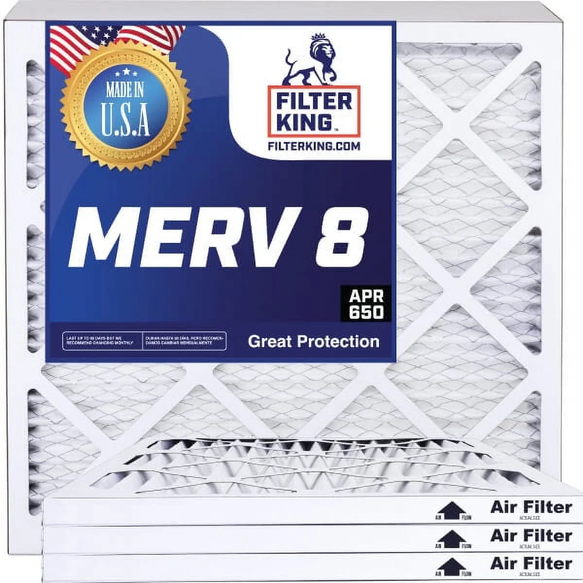 Filter King 9x48x1 Air Filter | 4-PACK | MERV 8 HVAC Pleated A/C Furnace Filters | MADE IN USizeA | Actual Sizeize: 9 x 48 x .75"