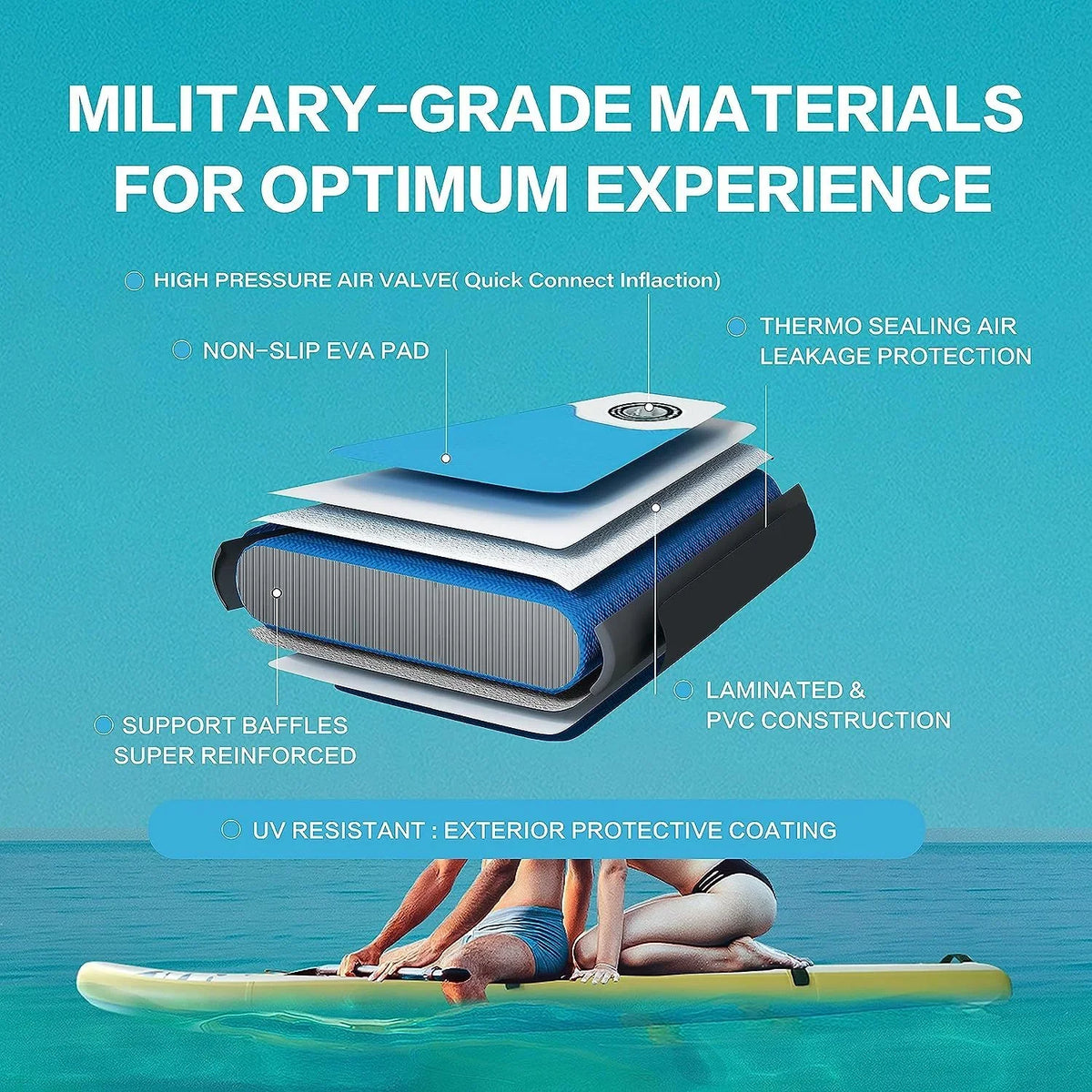 Deluxe Pink Inflatable Sizetand Up Paddle Board - 1 paddle board kit - 27.55 - Discover ultimate balance and stability on the water!