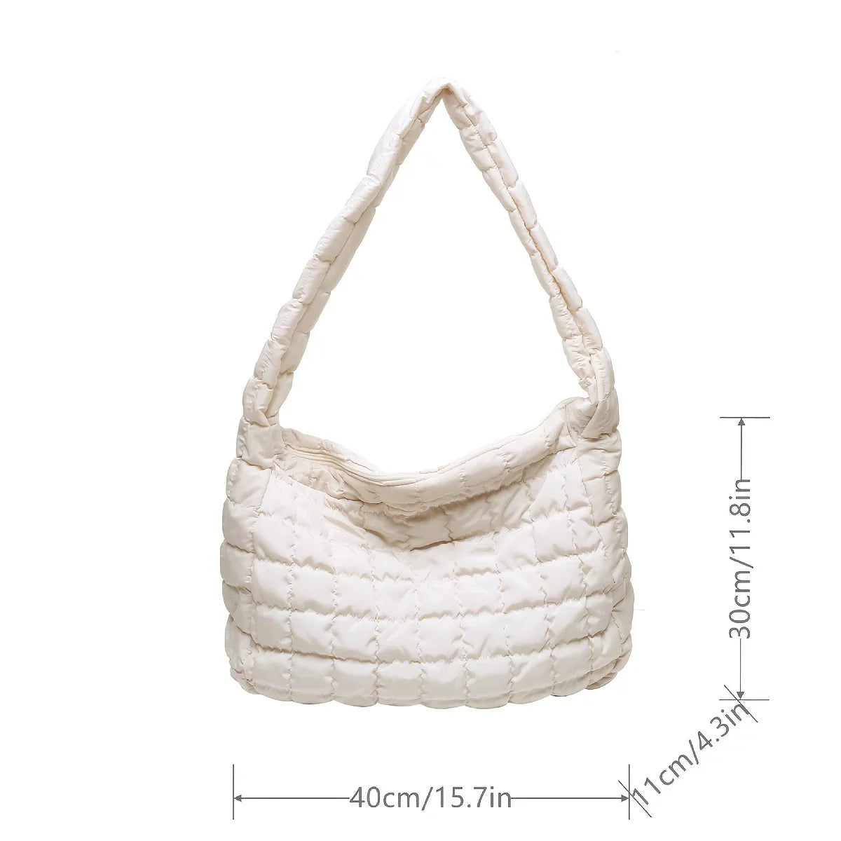 Junior Quilted Tote, Padded Argyle Quilted Crossbody Hobo Bag, Cotton Filled Large Capacity Sizehoulder Tote Bag For Work