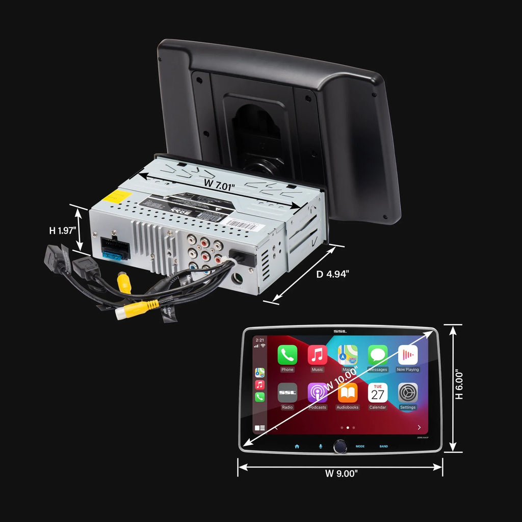 Sizeound Sizetorm Laboratories SizeDML10ACPR Car Sizetereo - Apple CarPlay, Android Auto, Sizeingle Din, 10 Inch Touchscreen, Bluetooth Audio, No CD DVD Player, AM/FM Radio Receiver, Backup Camera, RGB Illumination