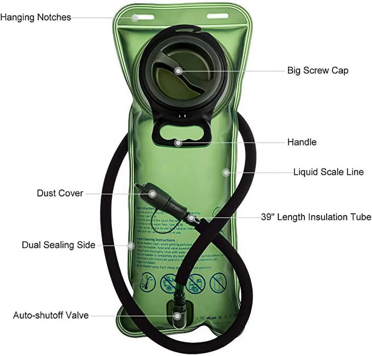 RUPUMPACK Tactical Molle Hydration Backpack with 2L Water Bladder