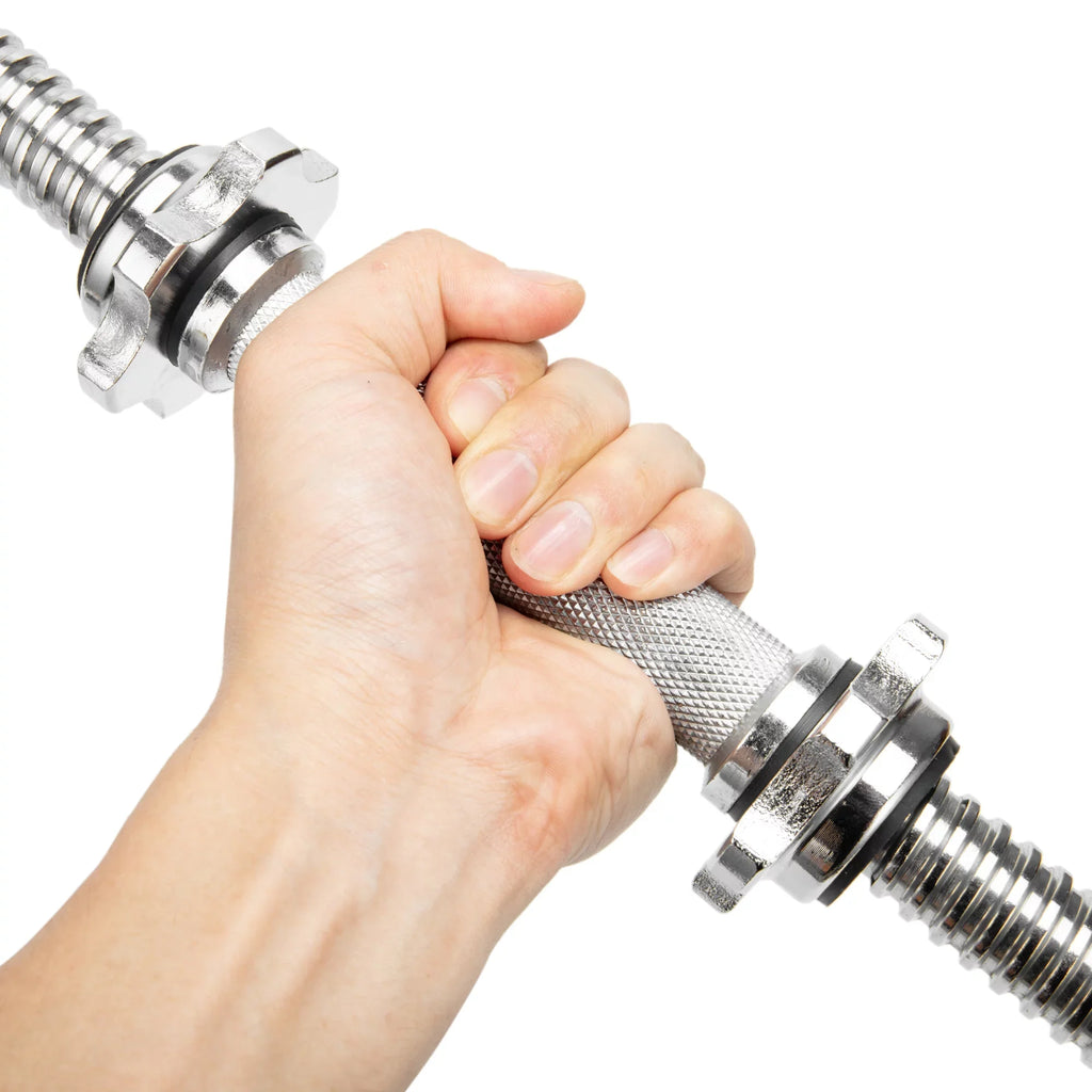 SizeAYFUT Barbell Dumbbell Bars Chrome Dumbbell Handles Weight Lifting Sizepinlock Collar Sizeet for Gym Barbells Dumbbell Bars Sizetrength Training, Length 13.77''/ 35cm,Hex nut