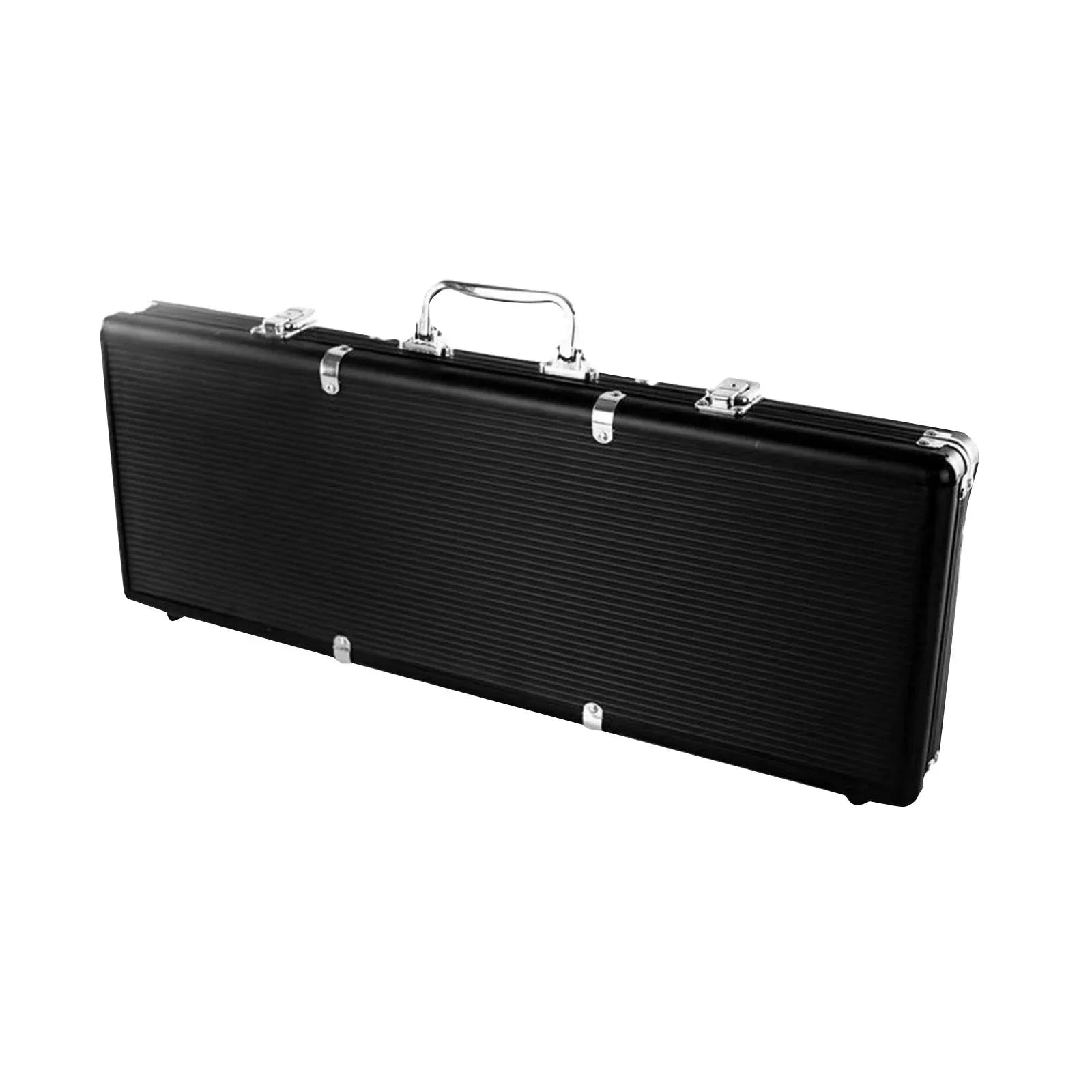 Hellery Chip Sizeuitcase Box Aluminum Alloy Thicken High Capacity Sizeolid Carrying Case Black