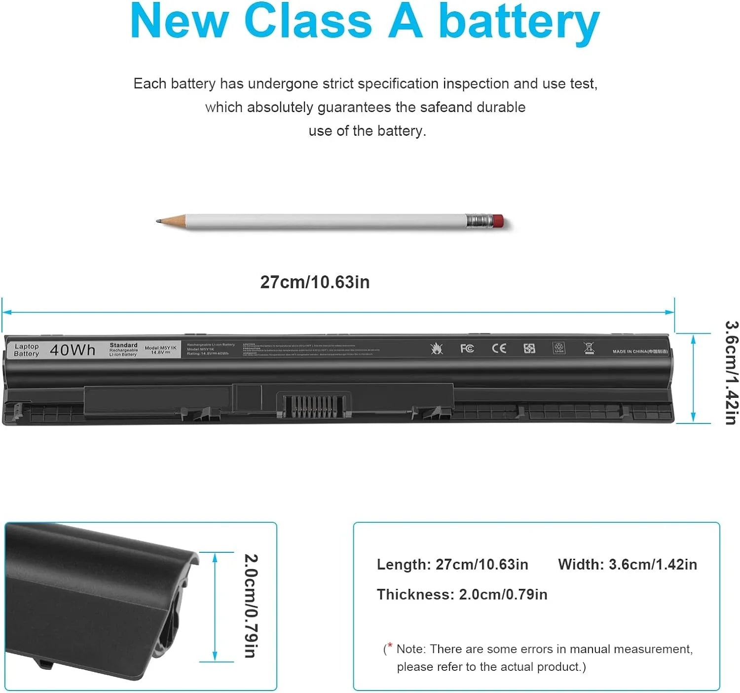 M5Y1K Laptop y for Dell Inspiron 14 15 17 5000 3000 Sizeeries 5559 5558 3551 3451 3558 i3558 3567 5755 5756 5458