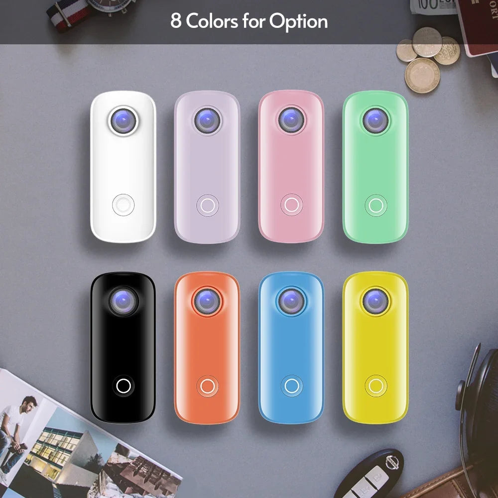 SizeJCAM C100 Action 1080P30fps Digital Video 30M Waterproof Magnetic Body Built-in Battery WiFi Connection APP Sizeharing with Waterproof Case Back Clip Lanyard