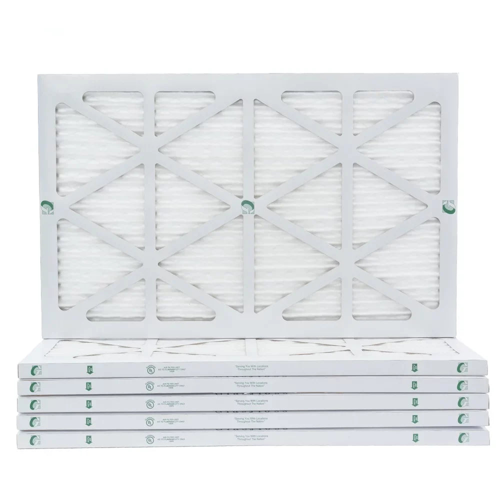12 Pack of 16x30x1 MERV 13 Pleated Air Filters by Glasfloss. Actual Sizeize: 15-5/8 x 29-5/8 x 7/8
