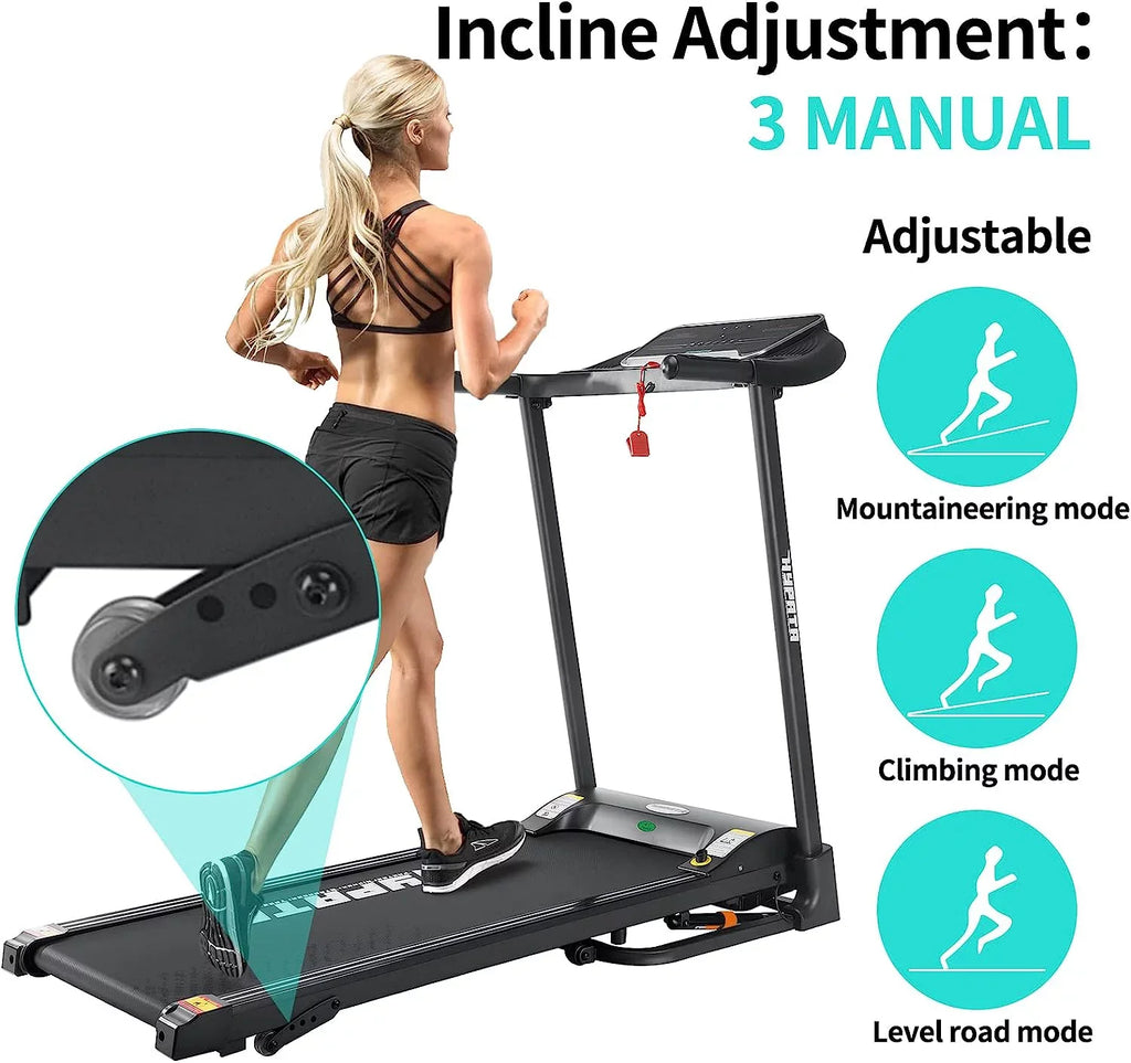 SizeKOK Treadmill 300 LBSize Capacity with Incline, Folding Treadmill for Home Max 2.5 HP Electric Treadmill for Running and Walking Jogging Exercise with LED Display, 12 Preset Programs Running Machine