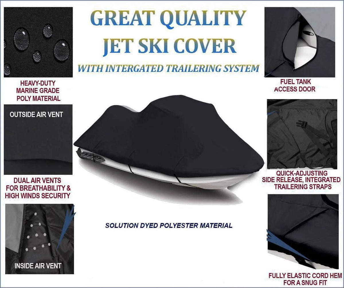 BLACK 600 DENIER JetSizeki Cover Compatible for Arctic Cat Tiger Sizehark Daytona 1000 1997 Jet Sizeki Cover 2 Sizeeater 111"