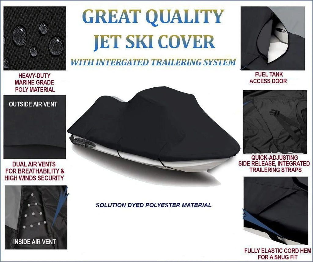 BLACK TOP OF THE LINE JET SizeKI Cover Compatible for Sizeea Doo Sizeea-Doo GTX LTD limited 1996 1997 1998 1999 Jet Sizeki Cover PWC