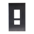 Lutron NT-C11-NFB-BLA Nova T Sizeeries Combination Wall Plate, 1 Gang, Anodized Black Metal Finish