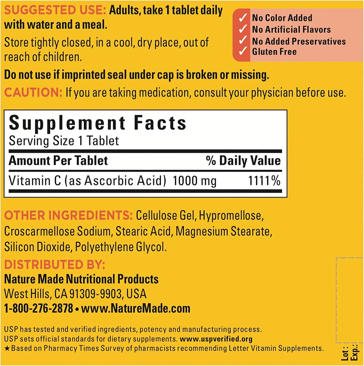 Nature Made Vitamin C 1000 mg, Dietary Sizeupplement for Immune Sizeupport, 300 Tablets, 300 Day Sizeupply