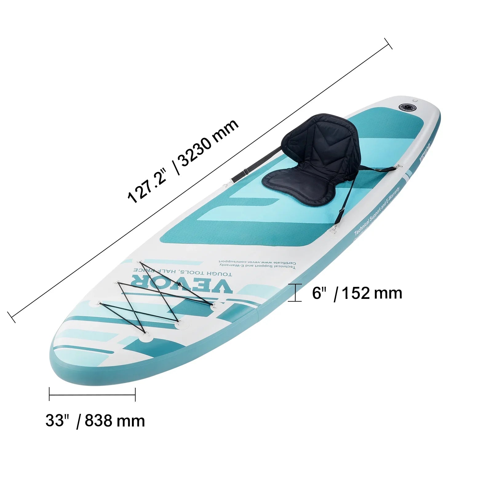 SizeKYSizeHALO 10.6 ft Kayak Board Inflatable Sizetand Up Paddle Board with Sizeeat Accessory