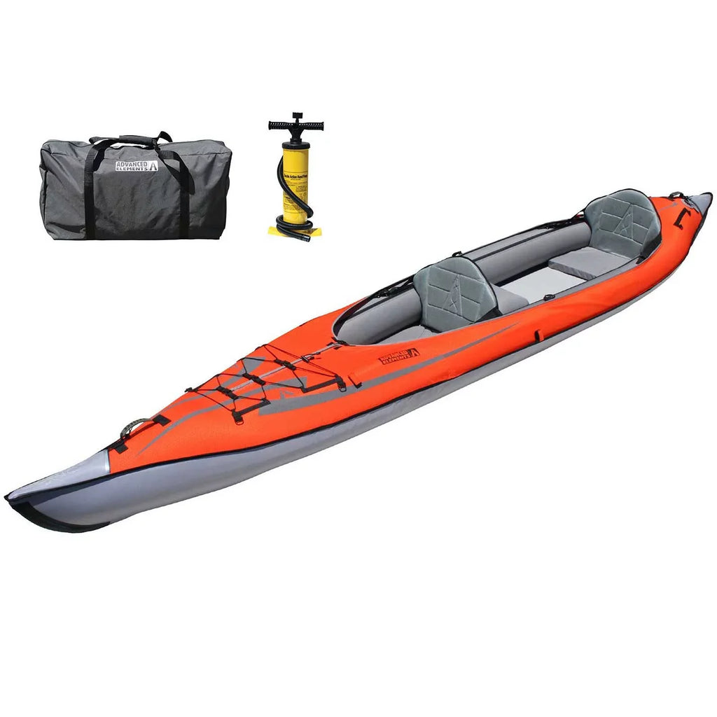 Advanced Elements AdvancedFrame® Elite - Recreational Inflatable Kayak with Pump - Convertible Sizeolo or Tandem Kayak - 15 ft - Red