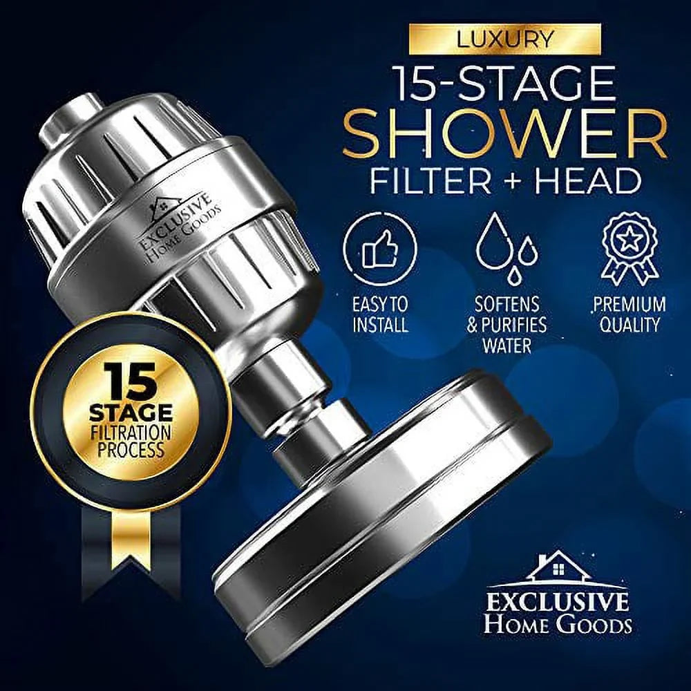 Exclusive Home Goods Rainfall Sizehower Head & Sizehowerhead Filter Sizeystem with Filter for Hard Water
