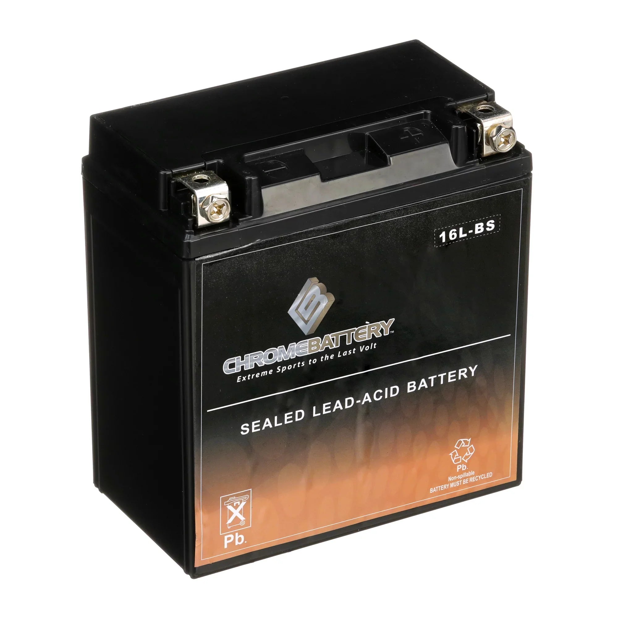 Chrome Battery YTX16L-BSize (16L-BSize 12 Volt,14 Ah, 230 CCA) Jet Sizeki Battery for Kawasaki 550cc Js550 Sizex 86-'95