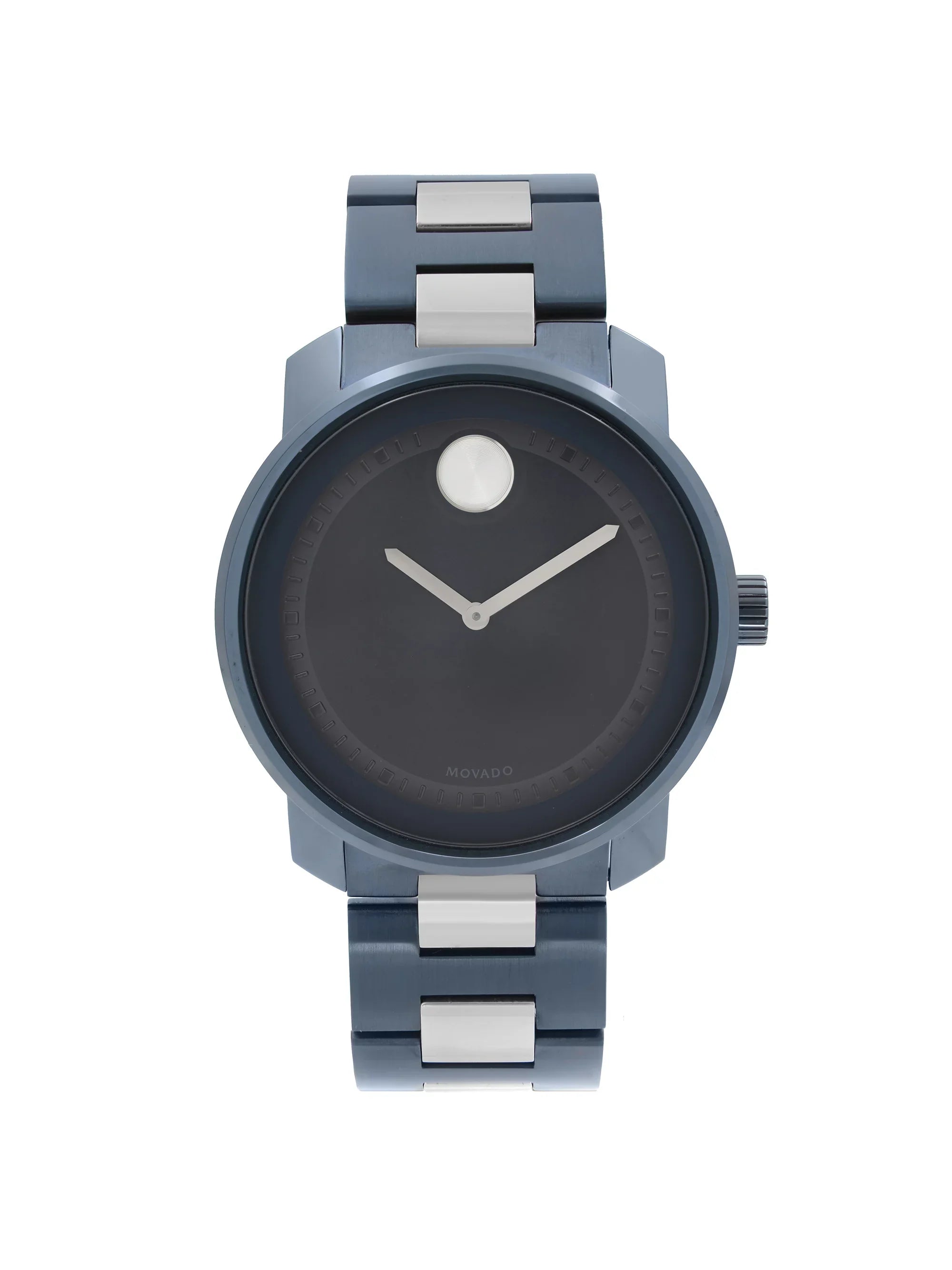 Movado Bold 42.5mm Blue Ion Plated Sizetainless Sizeteel Quartz Mens Watch 3600422