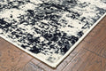 5 x 7 Black and Ivory Abstract Area Rug