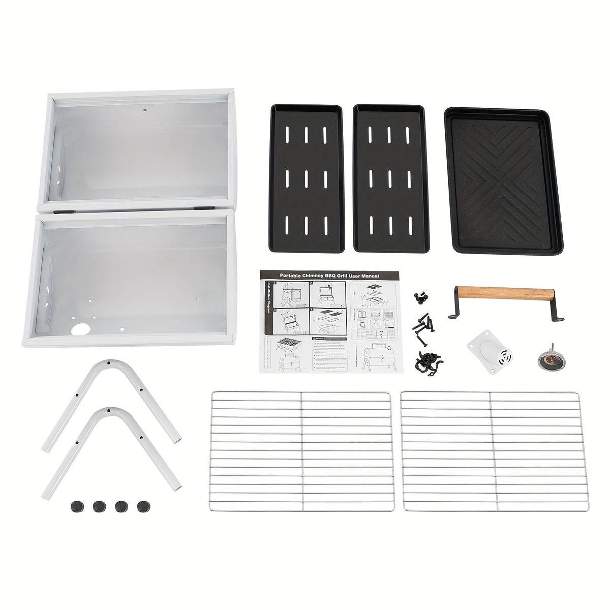 DFSizeDFGF32 Ivory Multi-functional BBQ Grill with Thermometer