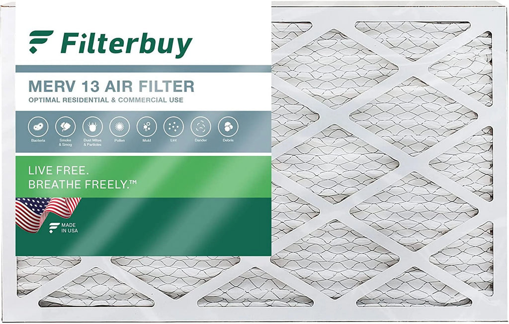 Filterbuy 12x25x2 MERV 13 Pleated HVAC AC Furnace Air Filters (1-Pack)