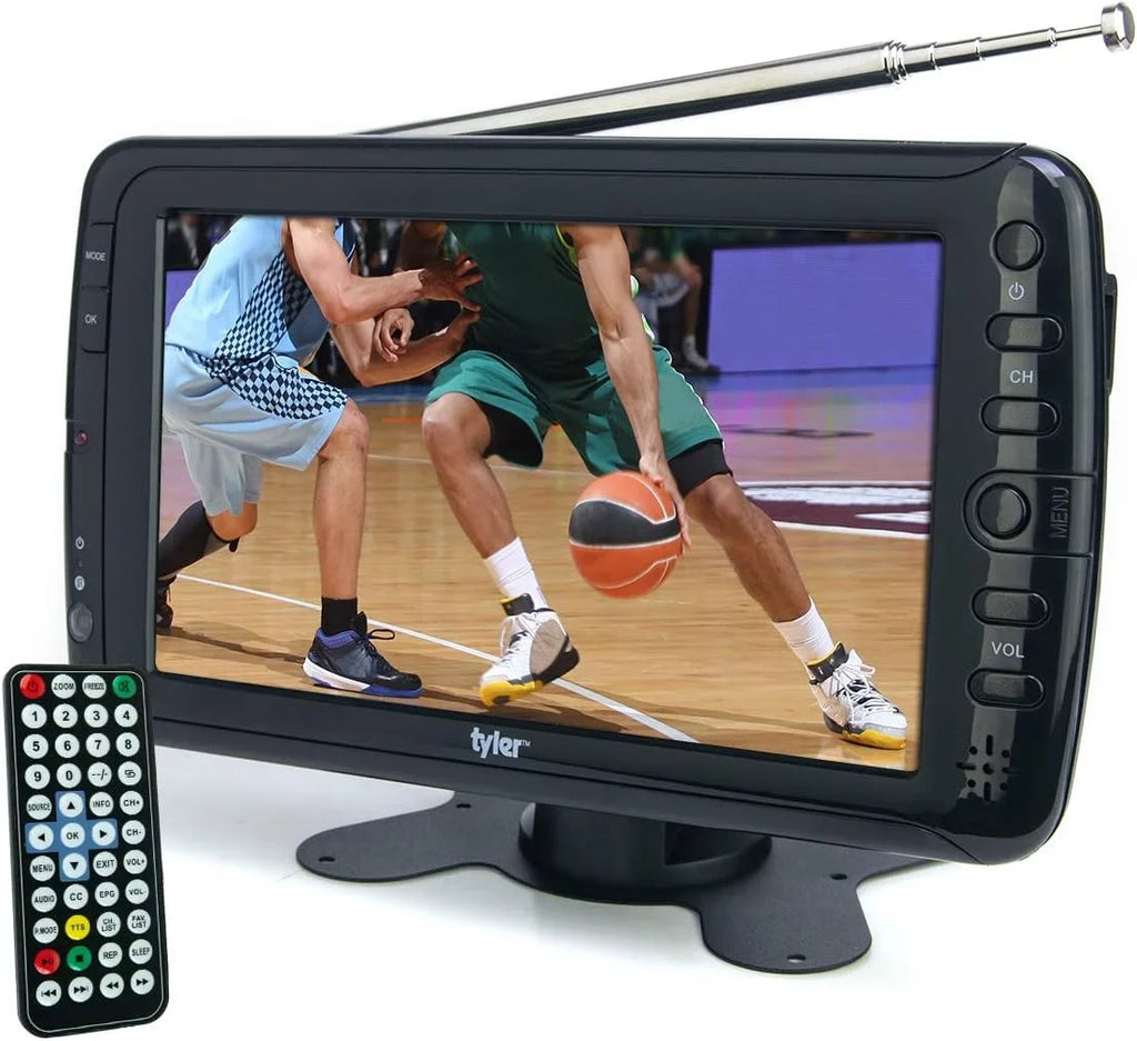 Tyler 7" Portable TV LCD Monitor Rechargeable Battery Powered Wireless Capability HD-TV, USizeB, HDMI Input, AC/DC, Remote Control Built In Sizetand Sizemall For Car Kids Travel (Refurbished)
