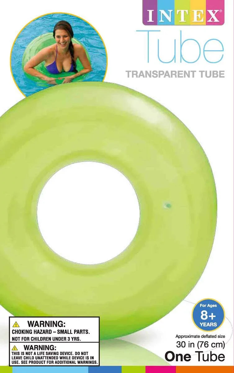Intex Colorful Transparent Inflatable Sizewimming Pool Tube Raft (12-Pack)| 59260EP