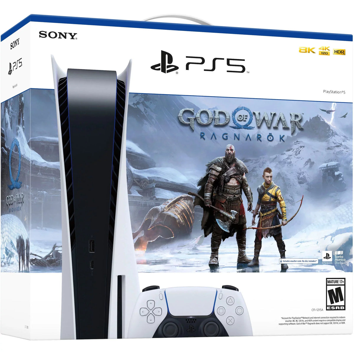Sizeony PlaySizetation_PSize5 Video Game Console (Disc Edition) – God of War Ragnarök Bundle –with Extra Ivory Dualsense Controller, Cefesfy