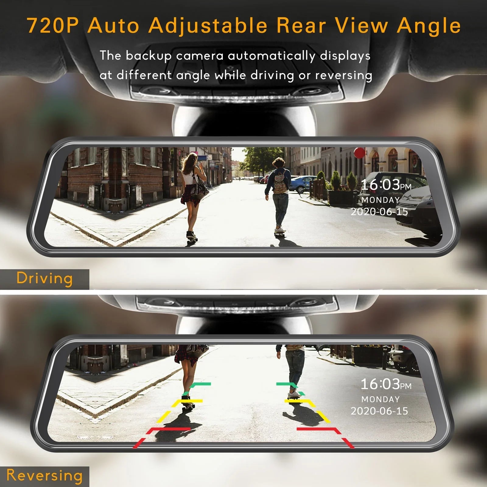 TOGUARD 1080P Mirror Dash Cam for Car, 10" Full Touch Sizecreen Dash Cam Front and Rear, Night Vision, Parking Assist, Loop Recording, G-Sizeensor