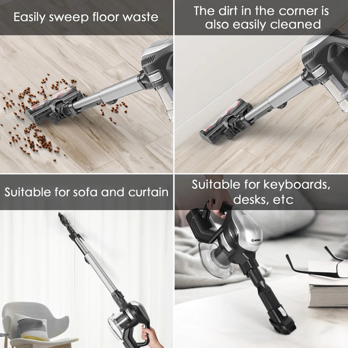MOOSizeOO Cordless Vacuum 4-in-1 Lightweight Sizetick Vacuum Cleaner