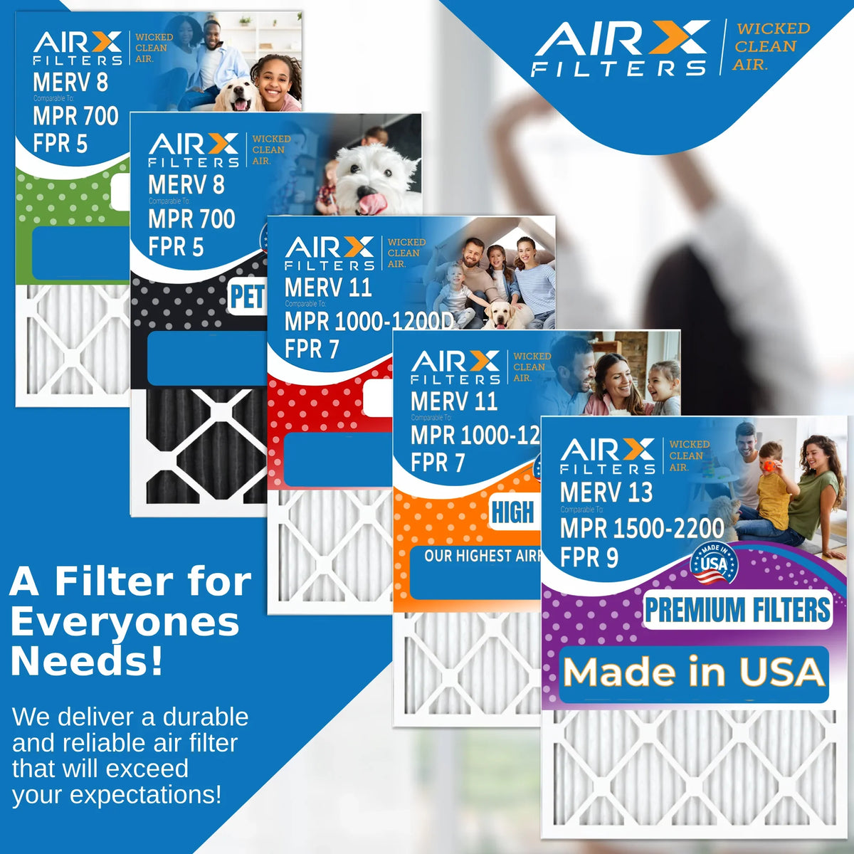 20x25x5 Air Filter Odor Eliminator Carbon Filter MERV 8 Comparable to MPR 700 & FPR 5 Compatible with Air Bear 255649-102 2 Pack by AIRX FILTERSize WICKED CLEAN AIR.