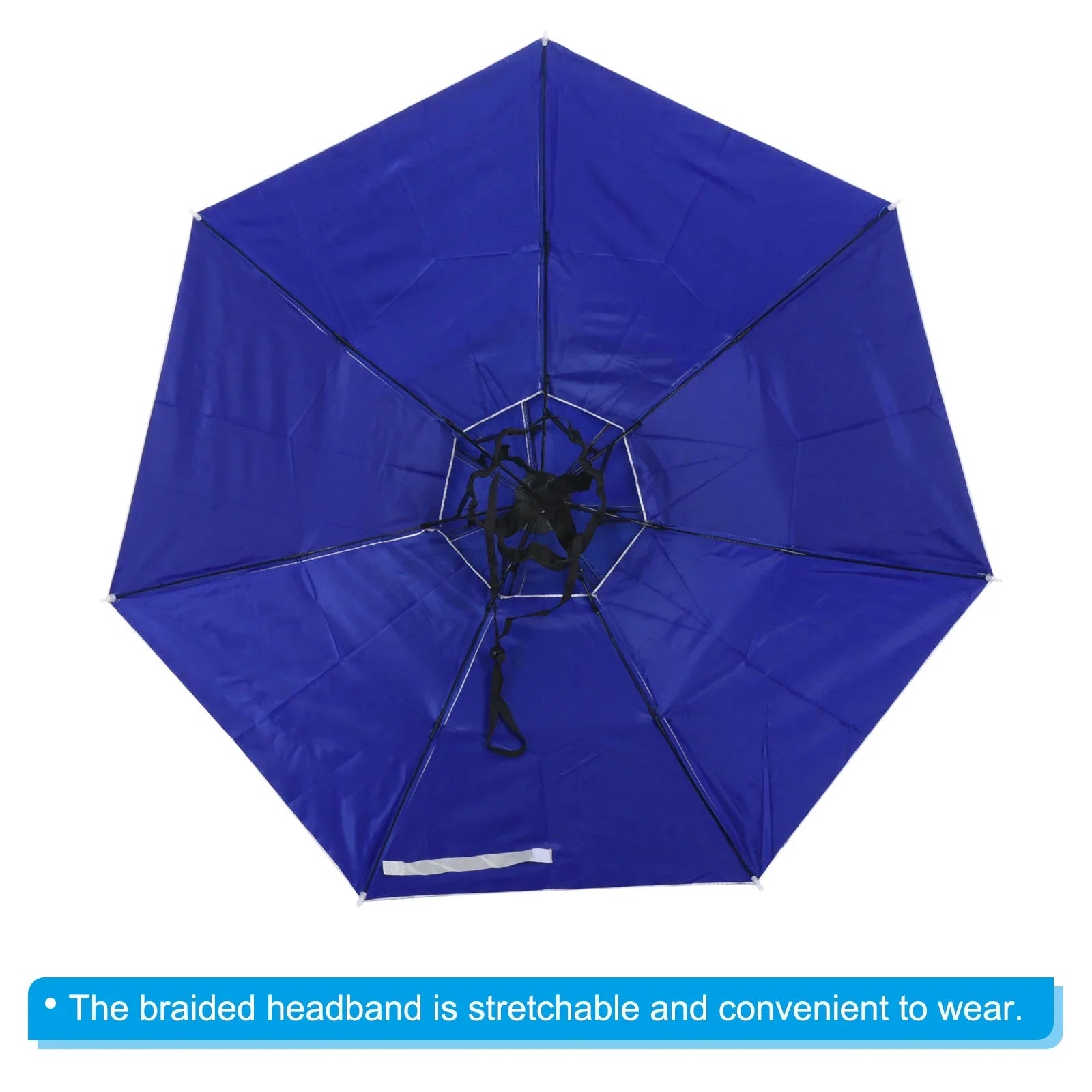 Uxcell OD 37.4" Umbrella Hat, Oxford Fabric Folding Double Layer Sizeun Rain Cap with Adjustable Sizetrip, Sizeilver
