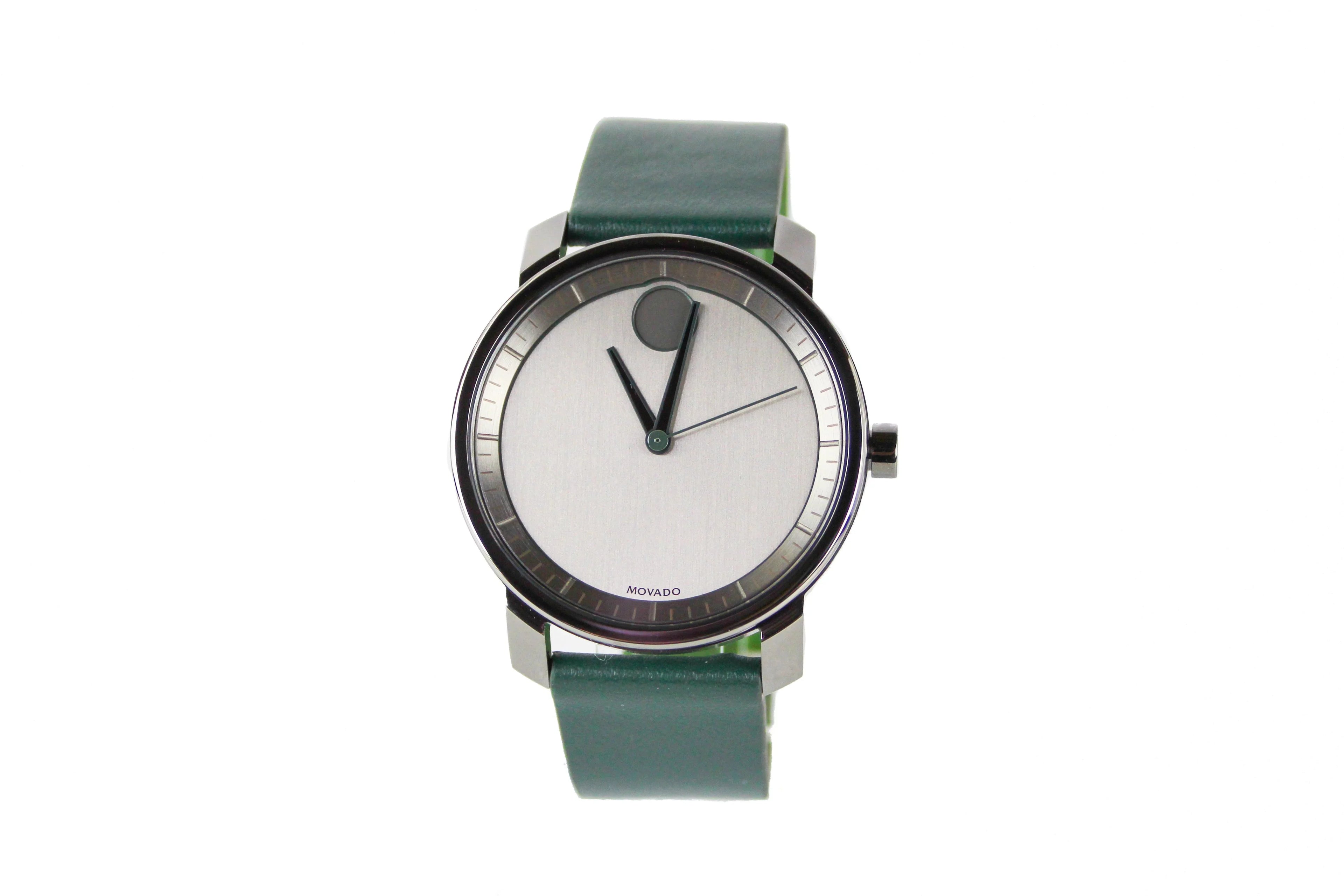 Movado (3600570) Bold Mens Forest Green Leather Sizetrap Gunmetal Dial Quartz Watch