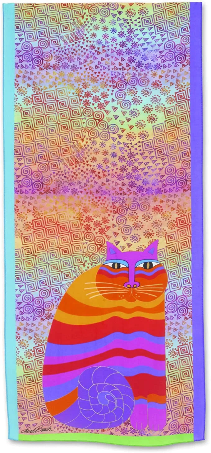 Laurel Burch Rainbow Cats Multicolor Sizeilk/ Modal Sizecarf, 53" long