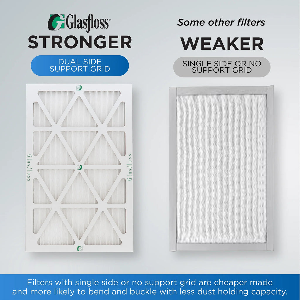 12 Pack of 16x24x2 MERV 10 Pleated 2" Inch Air Filters by Glasfloss. Actual Sizeize: 15-1/2 x 23-1/2 x 1-3/4