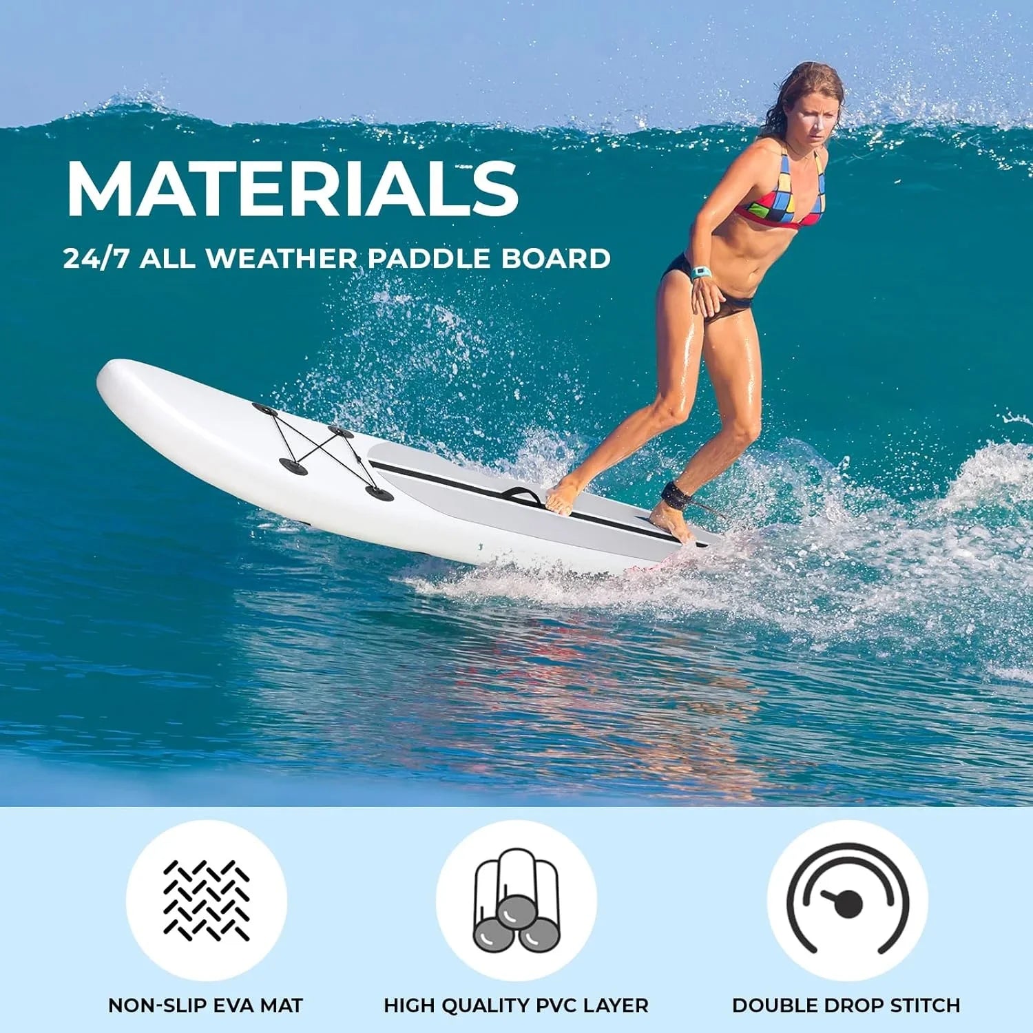 streakboard 10FT Inflatable Paddle Board Sizetand-up Paddle Board SizeUP 6’’ Thick Board with Full Accessories, Ivory