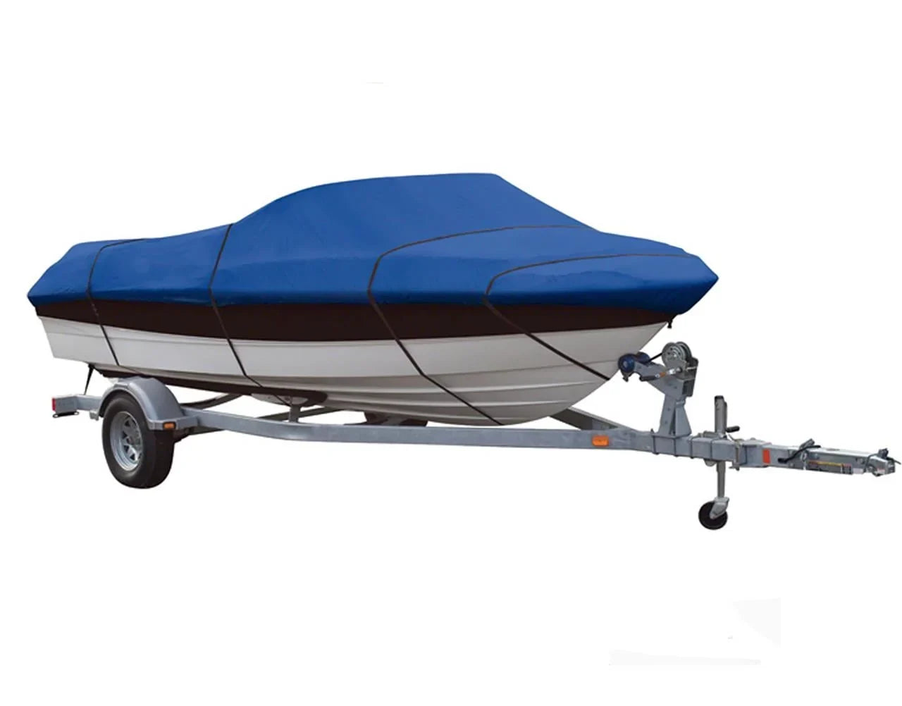 BLUE, GREAT QUALITY BOAT COVER Compatible for NORTH RIVER SizeEAHAWK 21' O/B COVERED ASize I/O 2013-2015