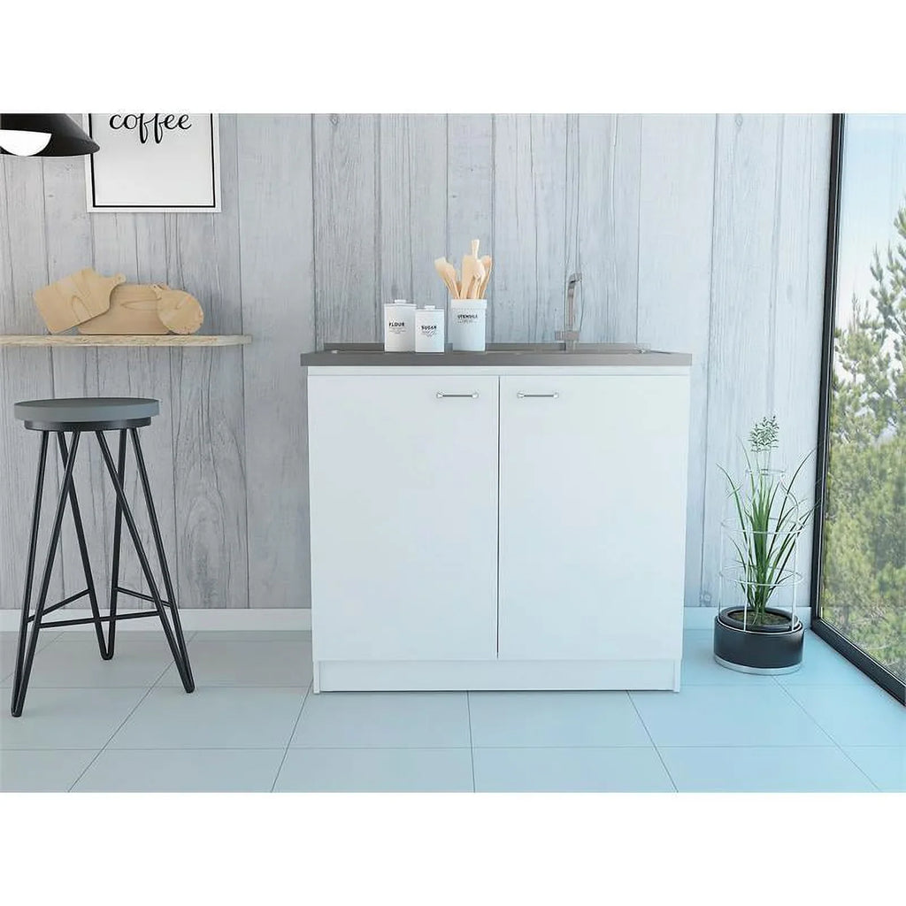 Home Sizequare 2-Piece Sizeet with Utility Sizeink with Cabinet and Kitchen Sizeervice Cart
