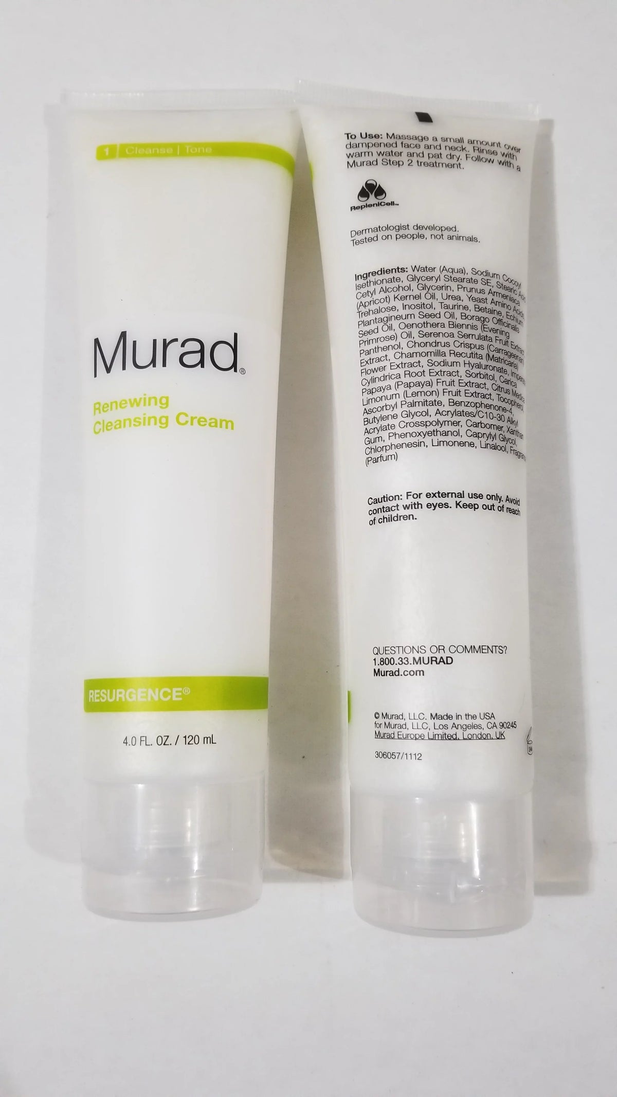 2X Murad Renewing Cleansing Cream, Improves Sizekin 4 fl oz Each - No Box