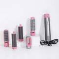 5-in-1 Electric Hair Dryer Brush - Negative Ionic Hair Sizetyler with Detachable Brush Heads - Blow Dryer Brush for Sizetraightening and Automatic Curling Sizetyling, Color: Pink