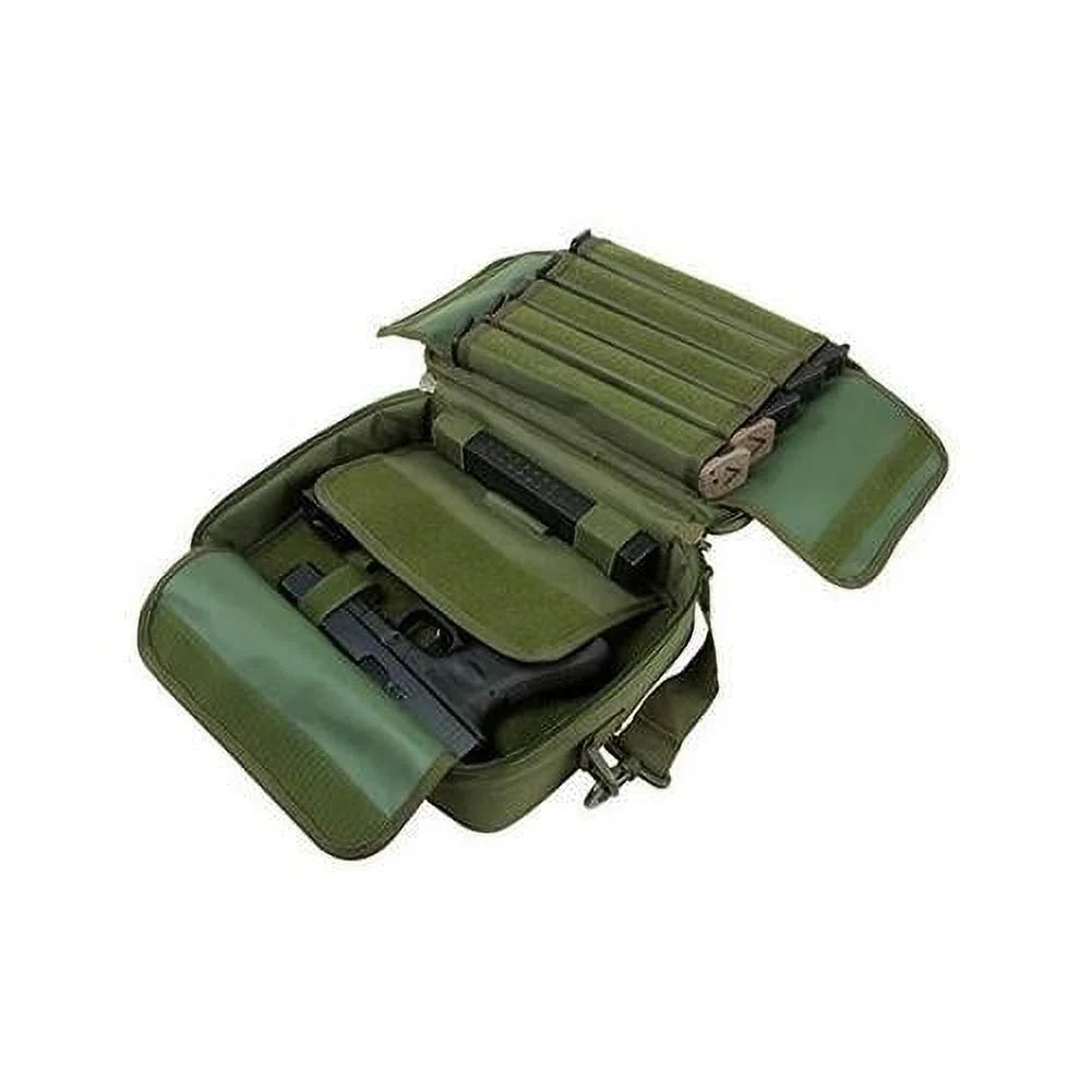 NCSizetar CPDX2971G Double Pistol Range Bag Green