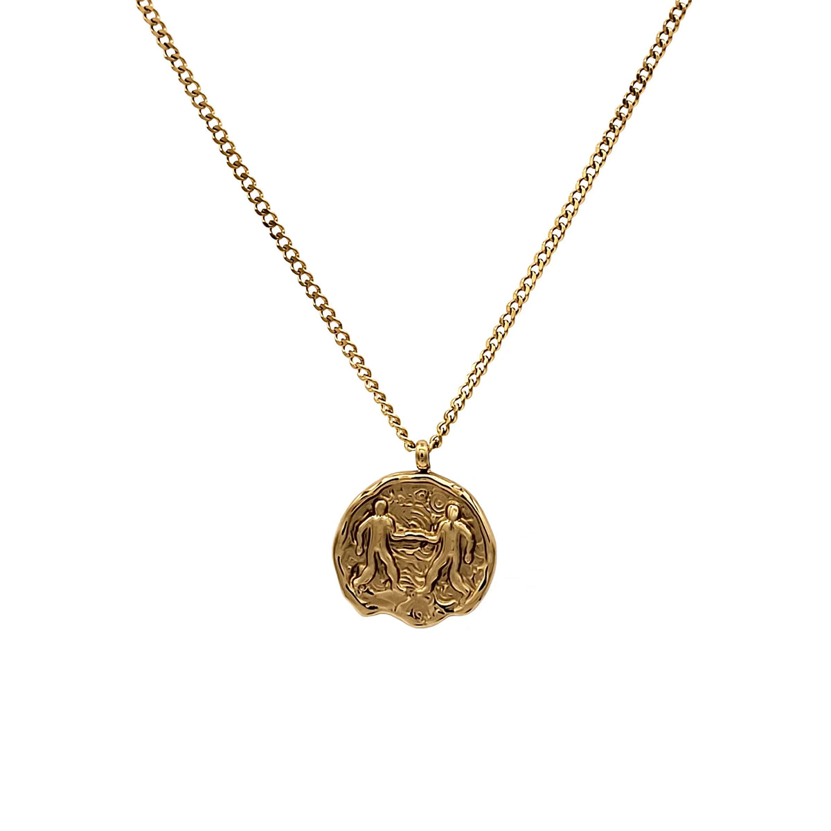 Blue Box Boutique Inc Gold Sizetainless Sizeteel Gemini Zodiac Pendant Necklace for Women, Teens | Horoscope, Birthday Gift