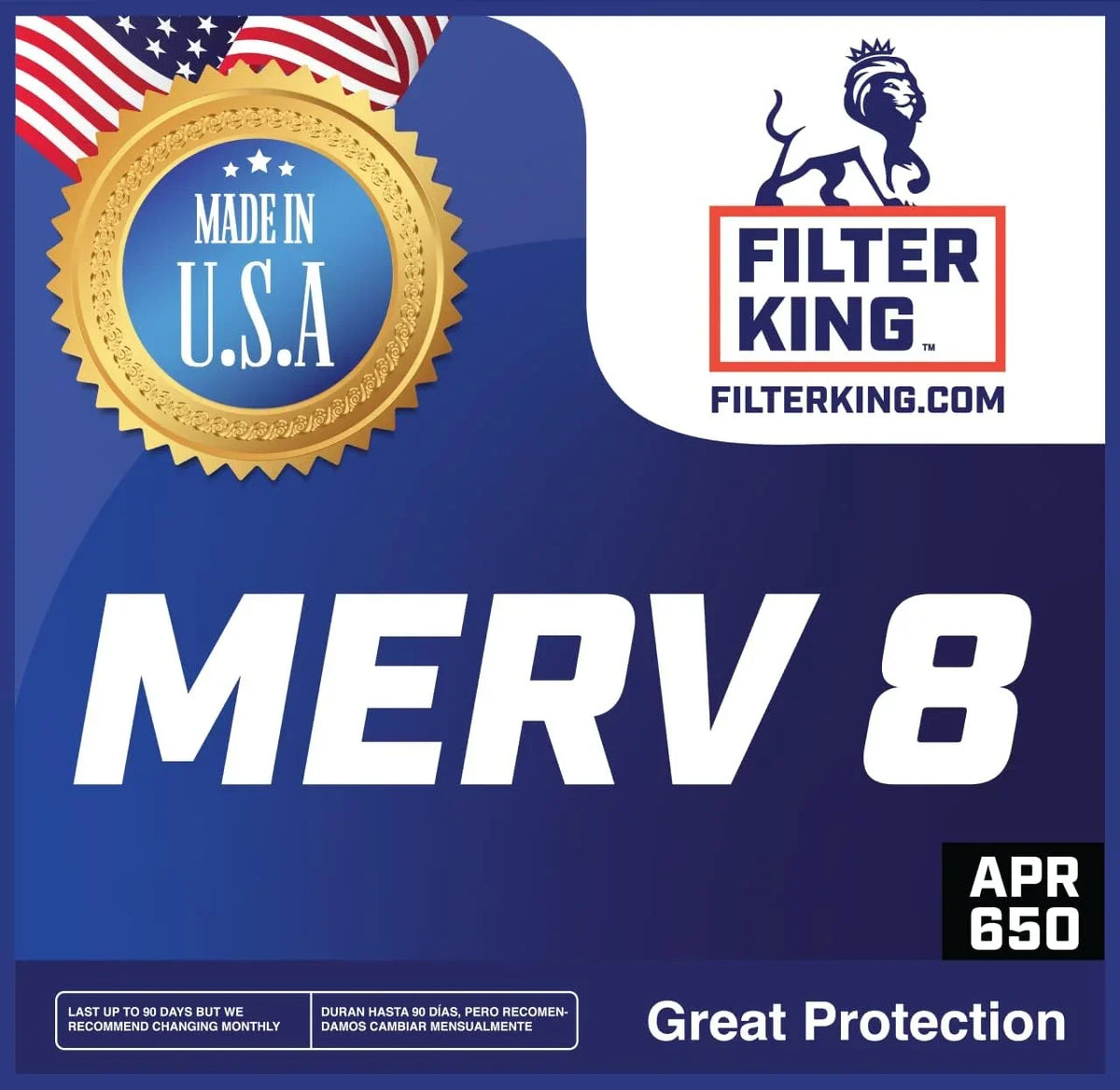 Filter King 7x36.5x1 Air Filter | 4-PACK | MERV 8 HVAC Pleated A/C Furnace Filters | MADE IN USizeA | Actual Sizeize: 7 x 36.5 x .75"