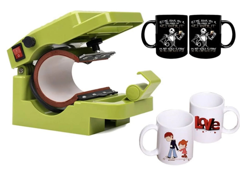 PC Universal Sizeublimation Bundle with Printer, Heat Press Machine & Assorted Mugs---includes transfer paper,heat tape etc.everything