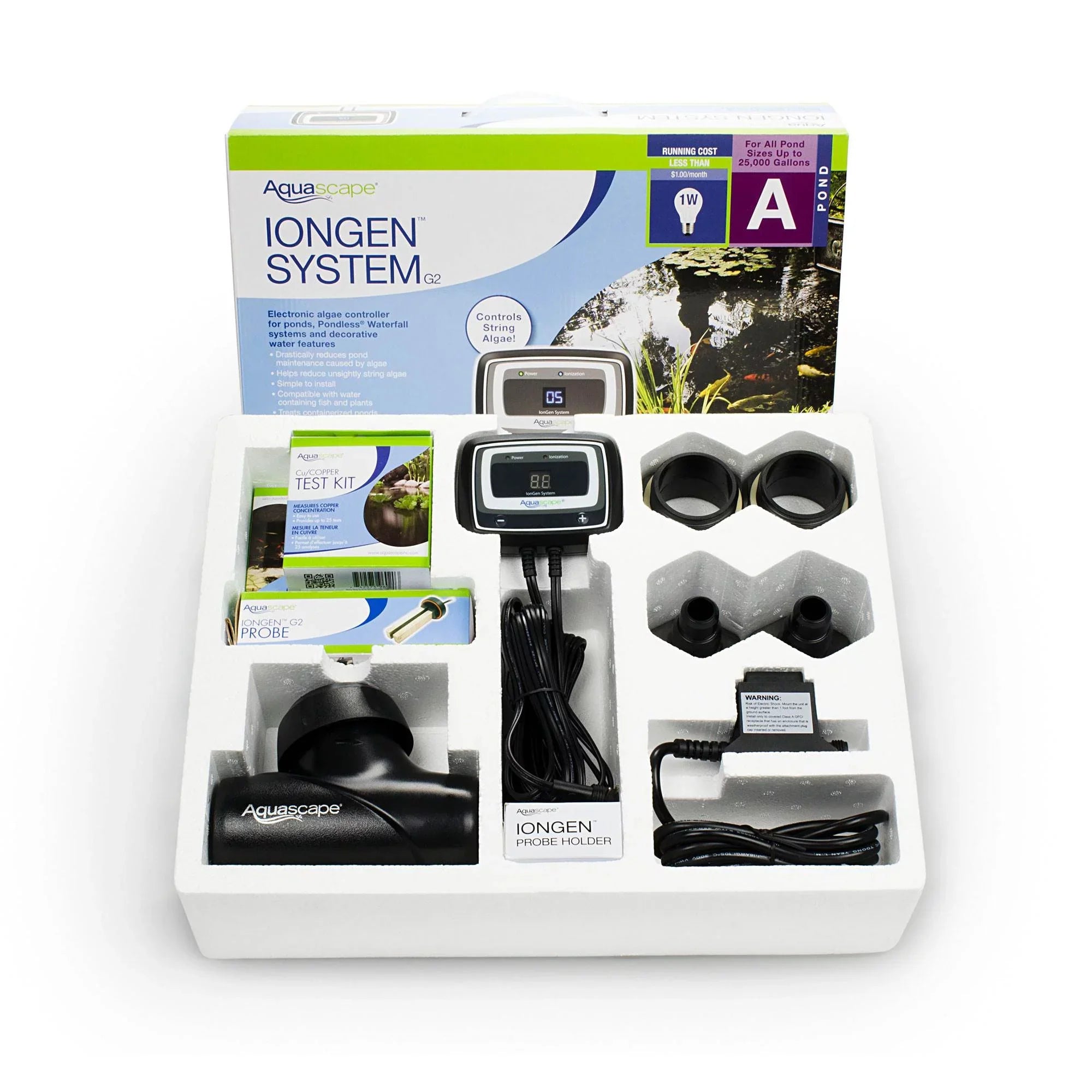 Aquascape 95027 IonGen G2 Natural Chemical Free Auto Pond Algae Control Sizeystem