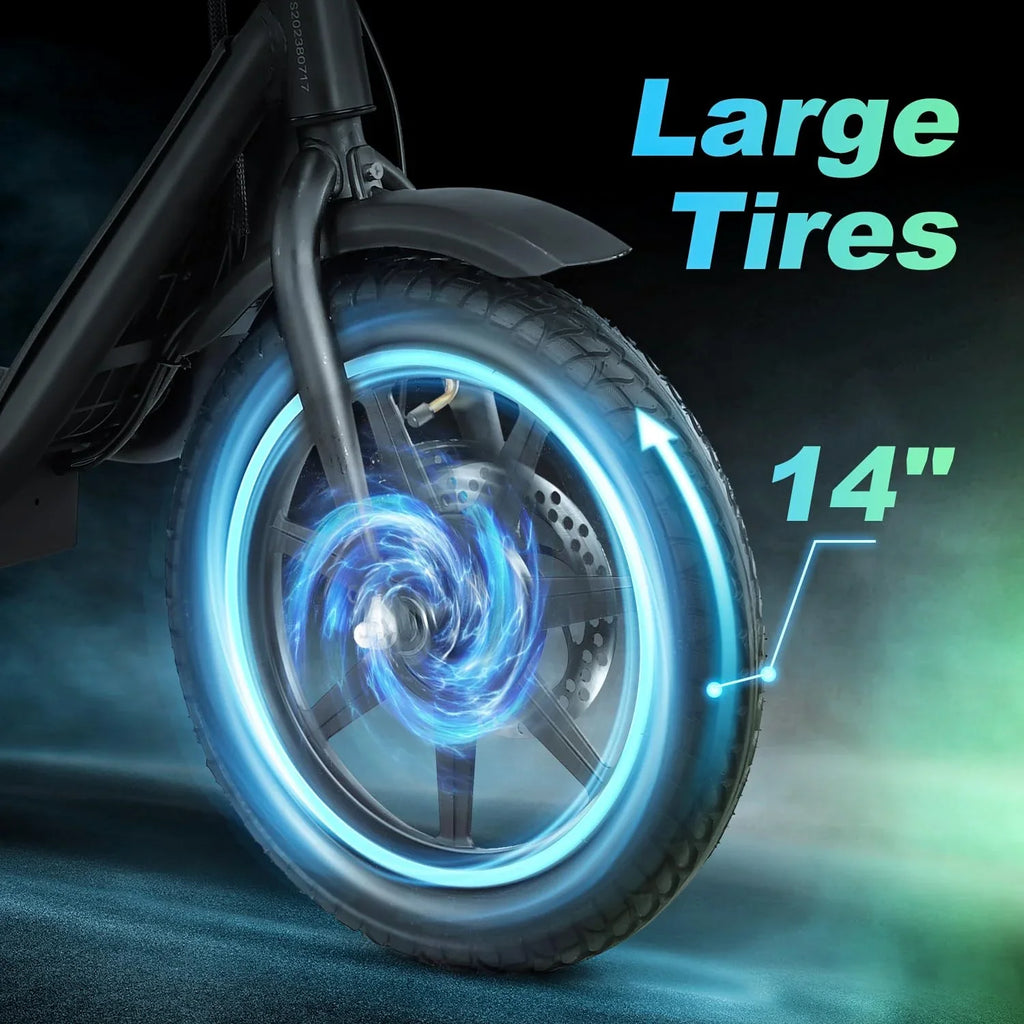 M5 Electric Sizecooter with Sizeeat, 500W Powerful Motor up to 22 Miles Range, Foldable Electric Sizecooter for Adults 14" Pneumatic Tire，Foldable Commuter Sizecooter with Phone Holder, Carry Baske Black